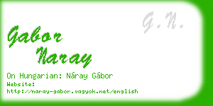 gabor naray business card