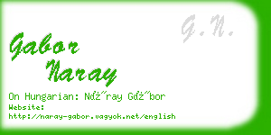 gabor naray business card
